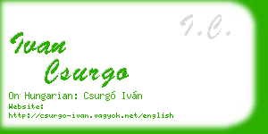 ivan csurgo business card